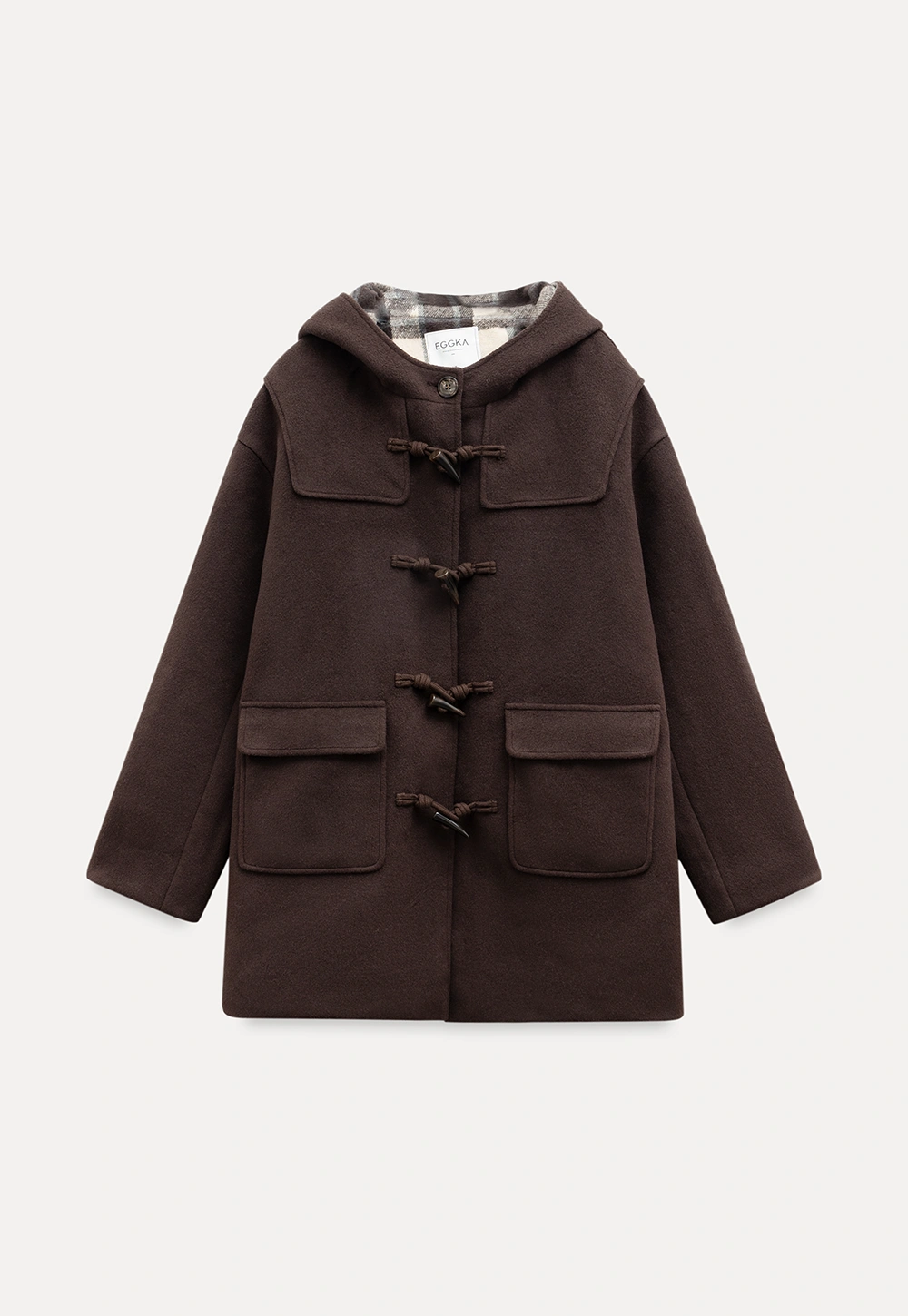 Women Winter Wool Coat Hooded Duffle Outerwear