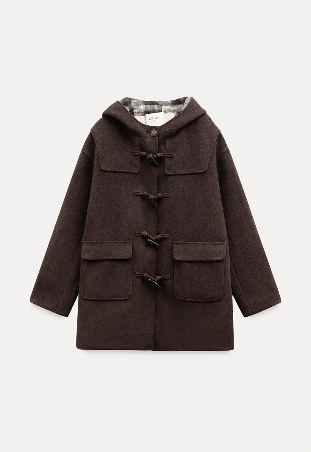 Women Winter Wool Coat Hooded Duffle Outerwear