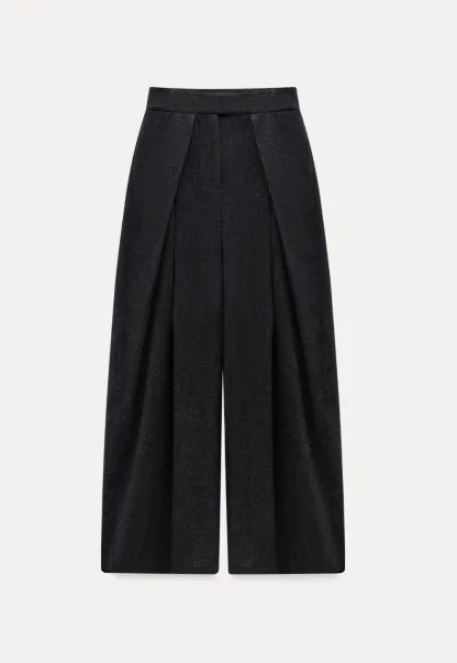 Women High Waist Pleated Wide Leg Trousers