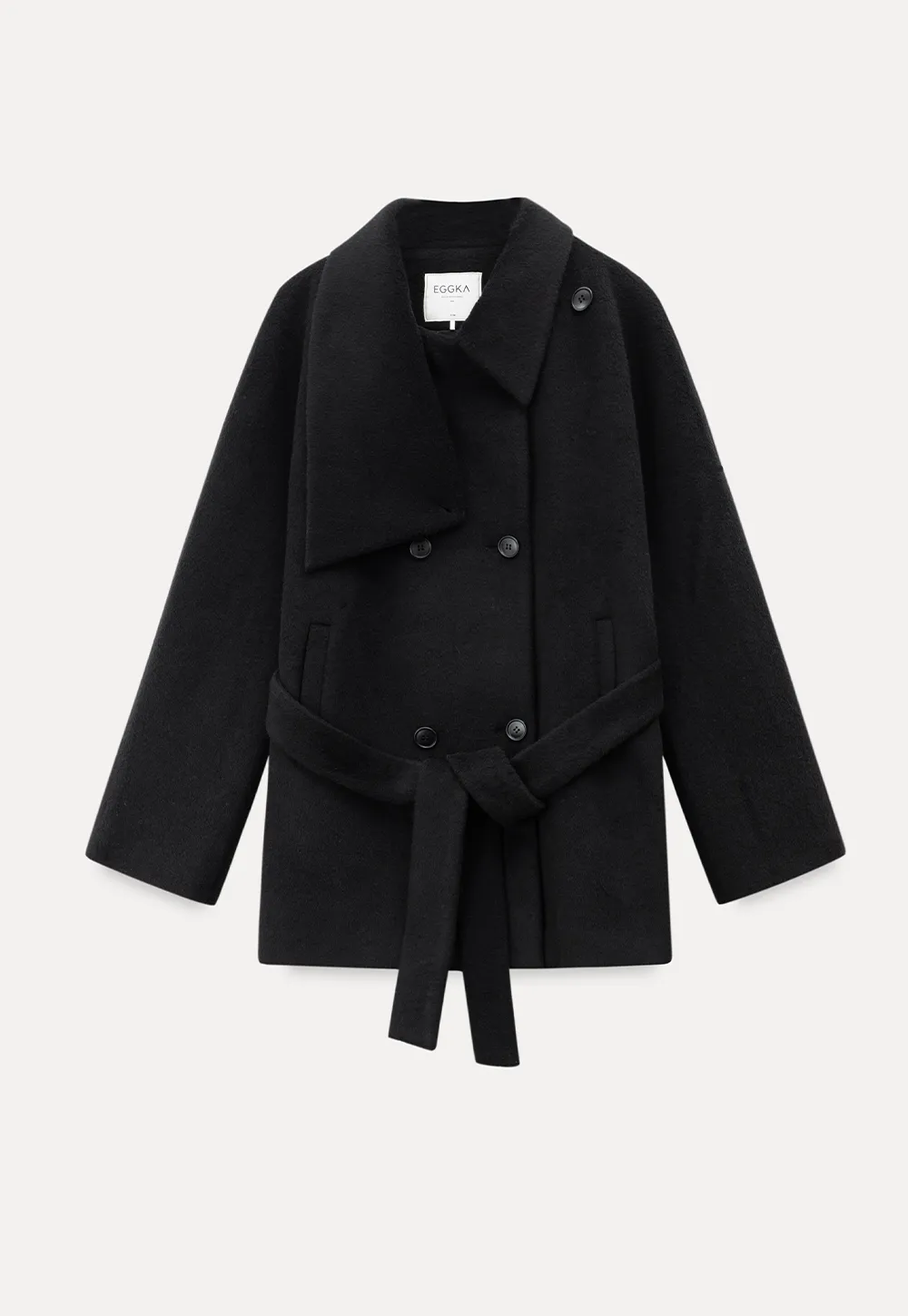 Belted Double Breasted Wool Coat