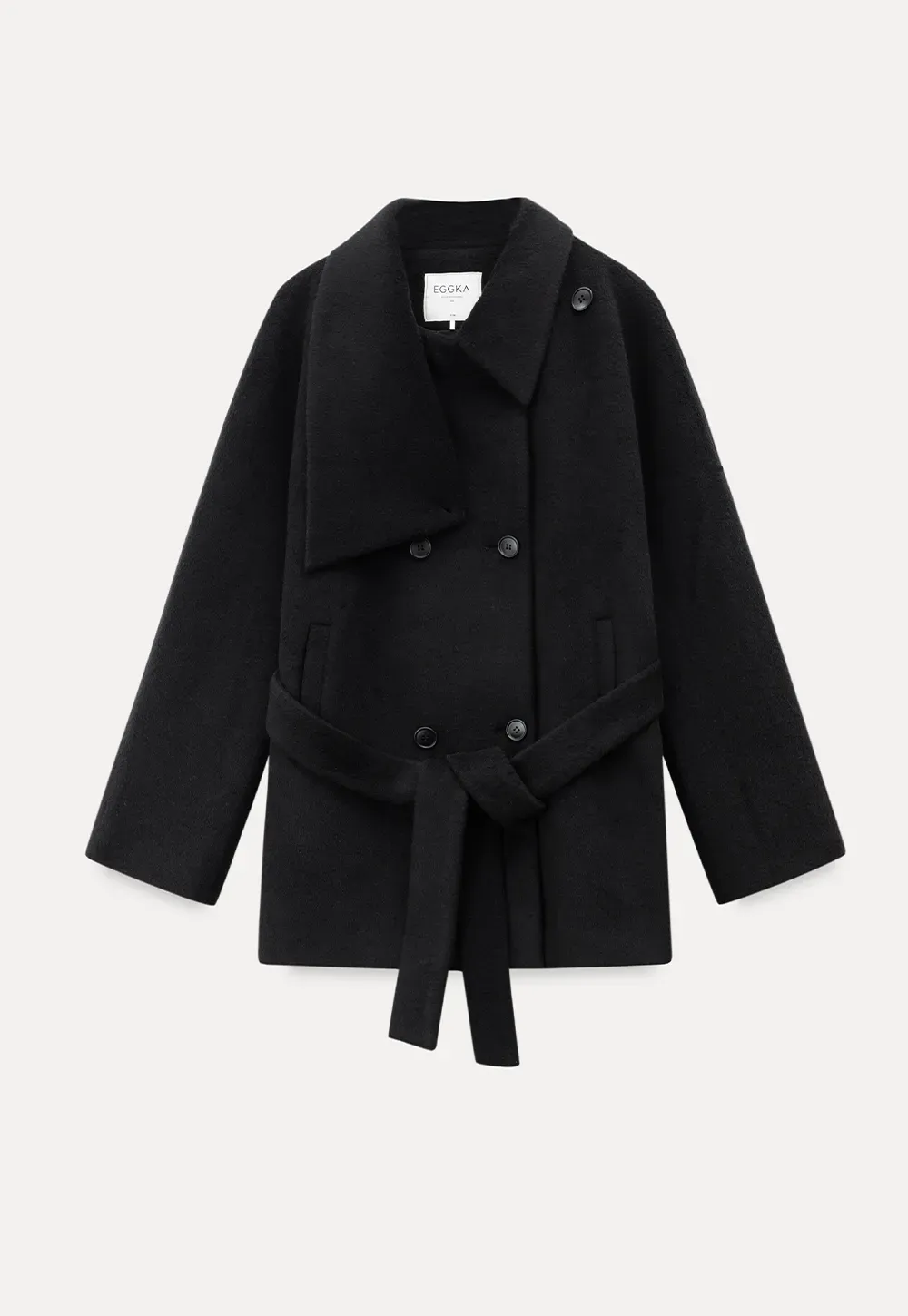 Belted Double Breasted Wool Coat
