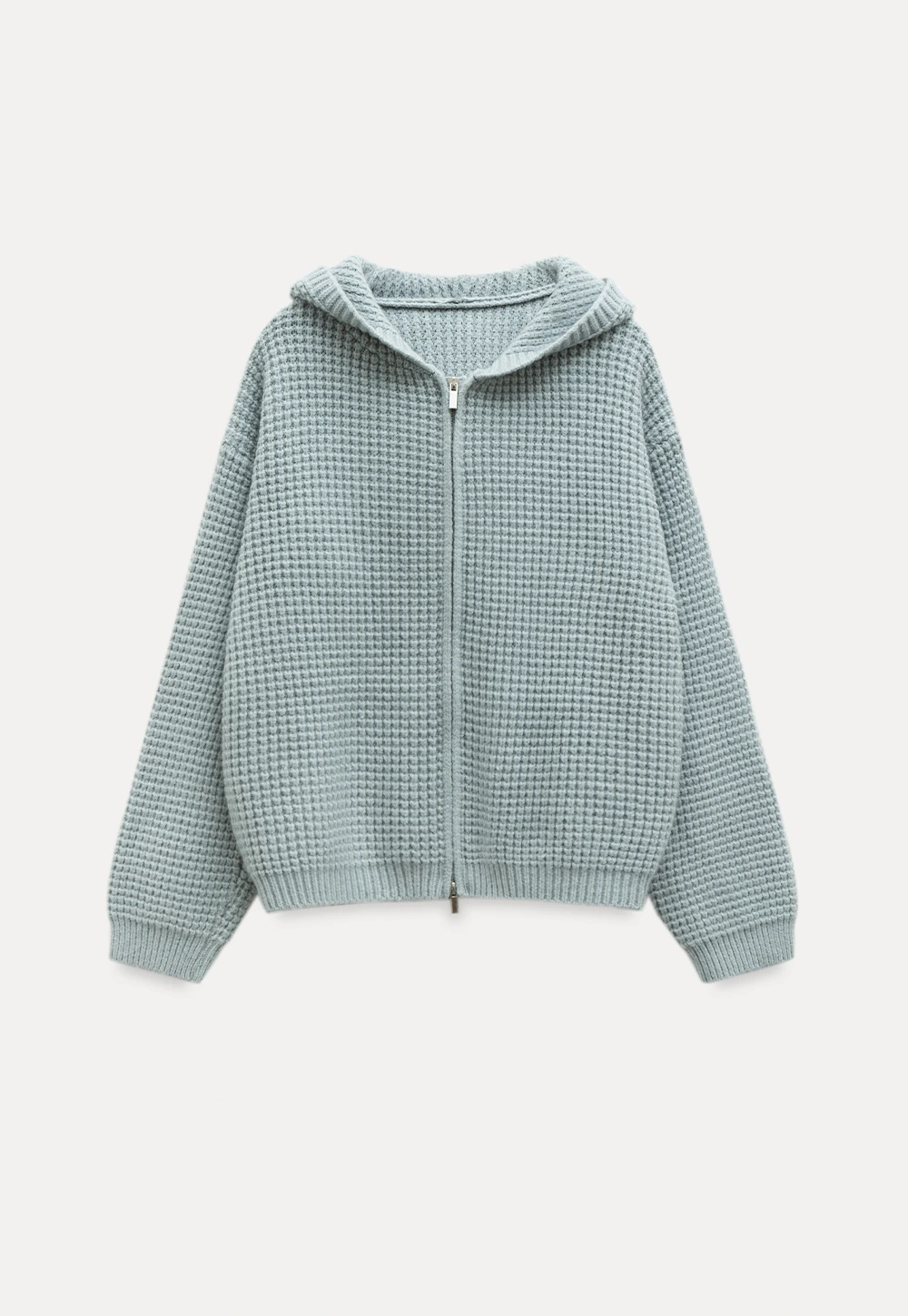 Womens Zip-up Waffle Knit Hoodie