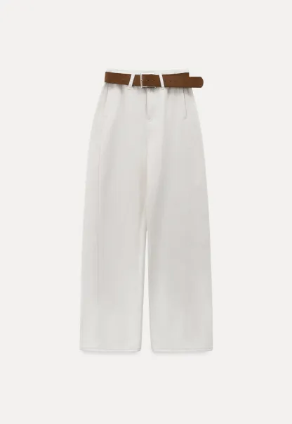 Womens High Waist Wide Leg Pants with Belt