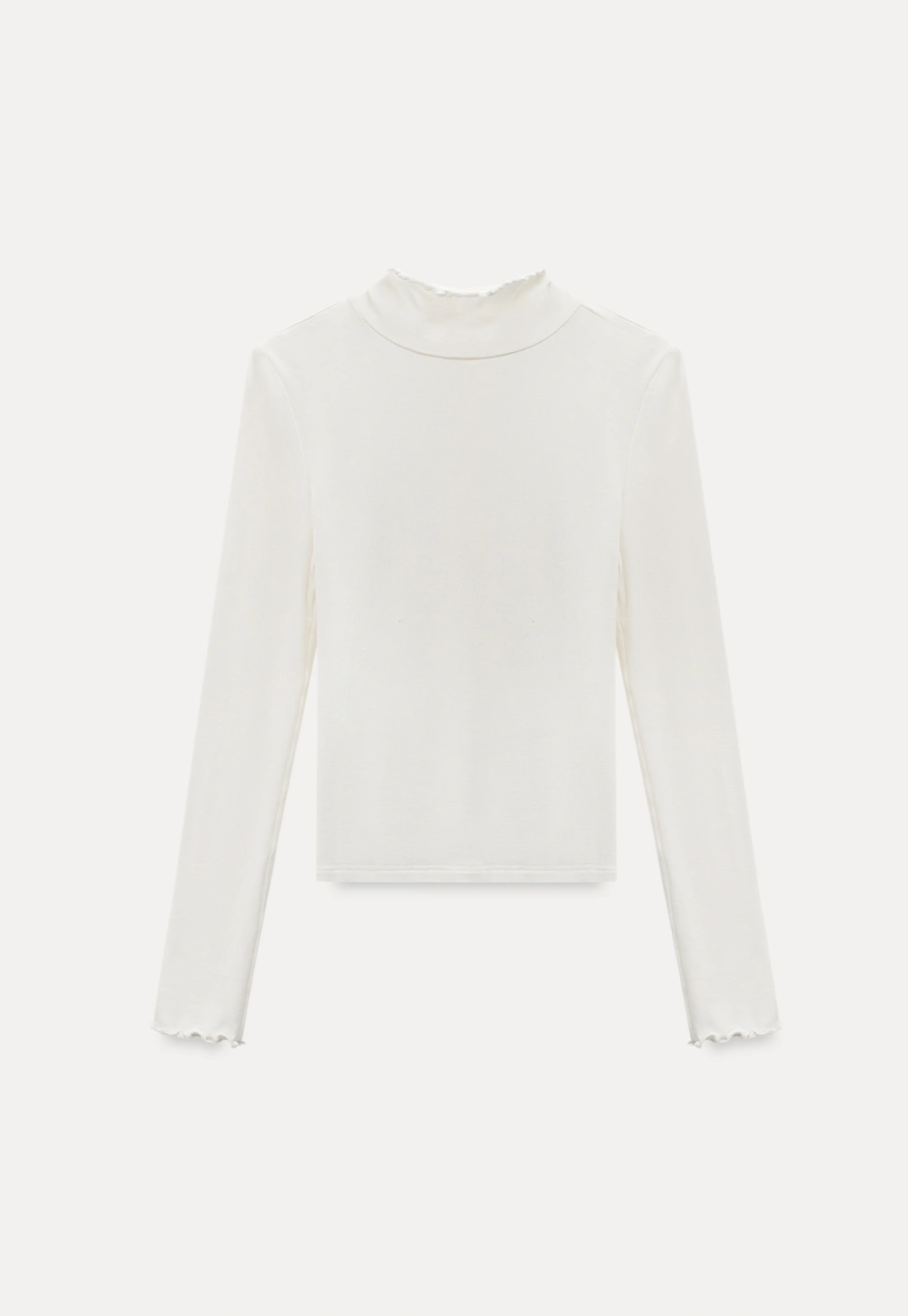Women’s White Long Sleeve Turtleneck Top