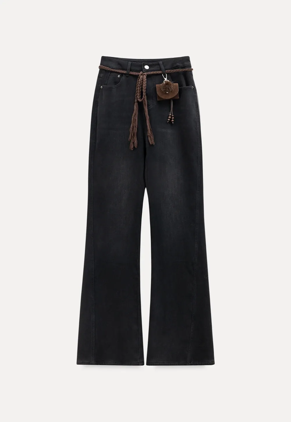 Womens High Rise Wide Leg Denim Pants