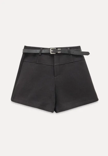 Womens High Waist Shorts with Belt