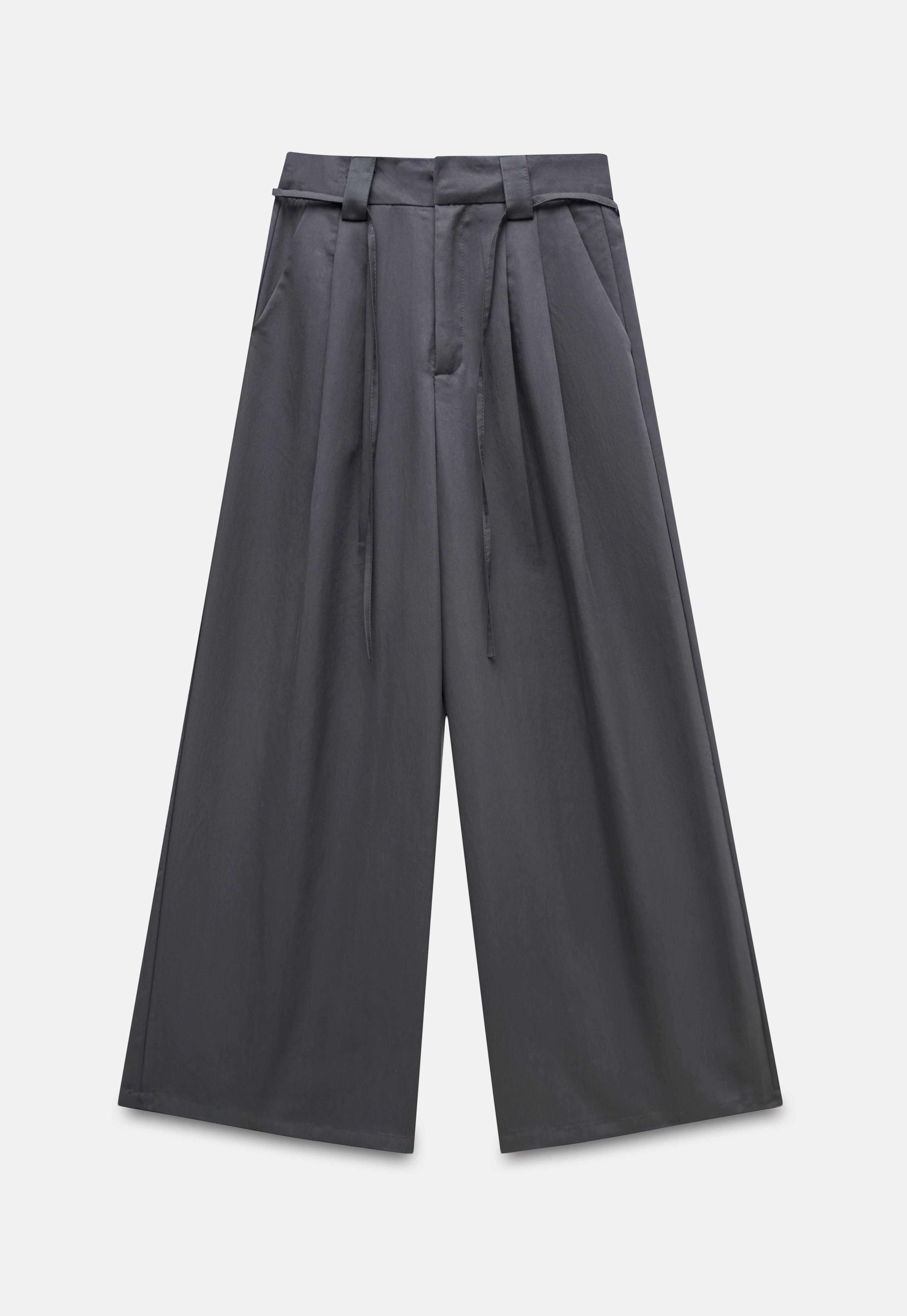 Wide-Leg Pleated Pants