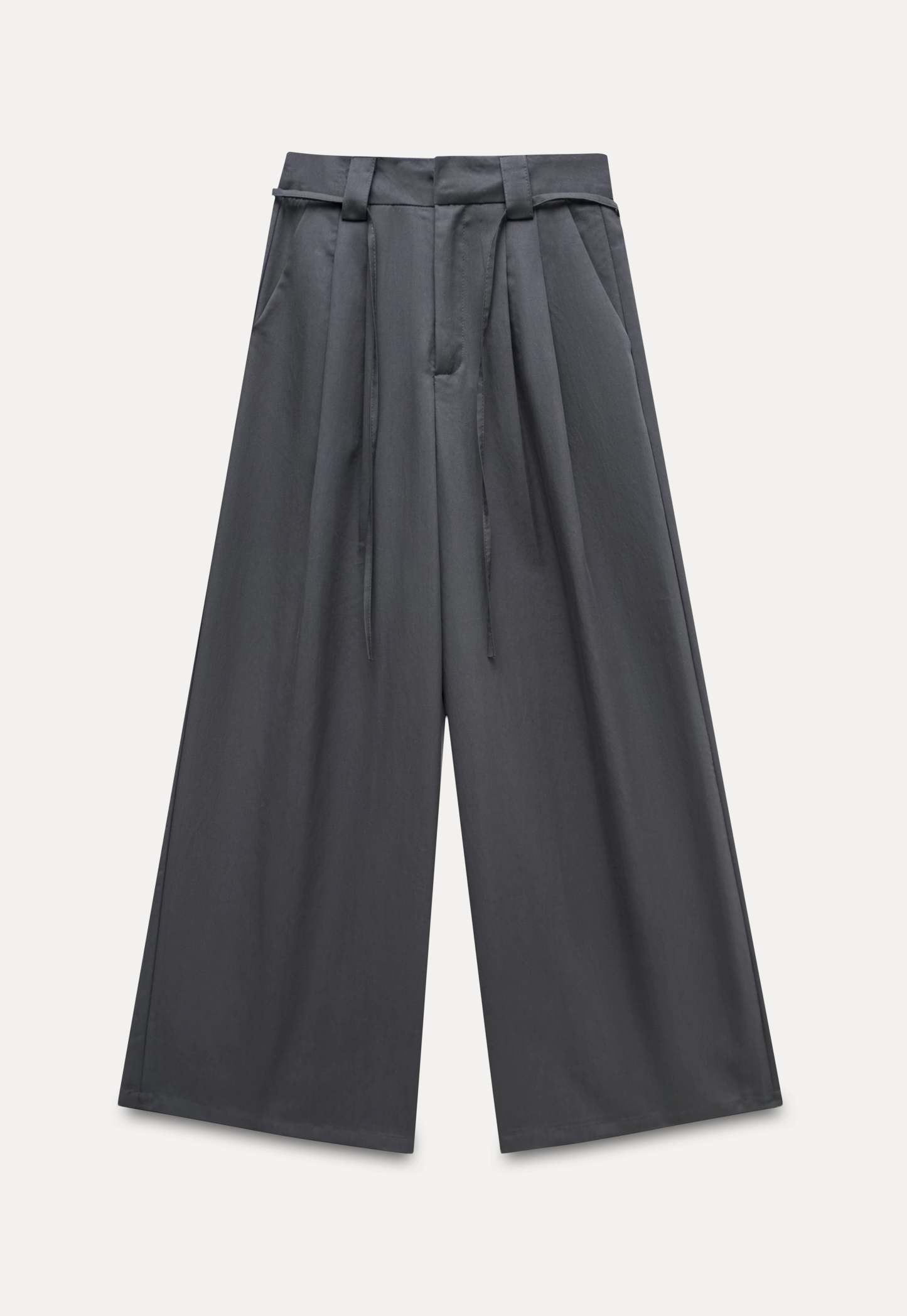 Wide-Leg Pleated Pants