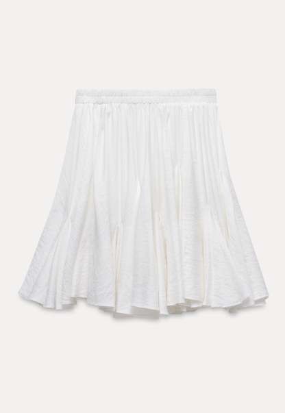 White Flowy A-line Skirt