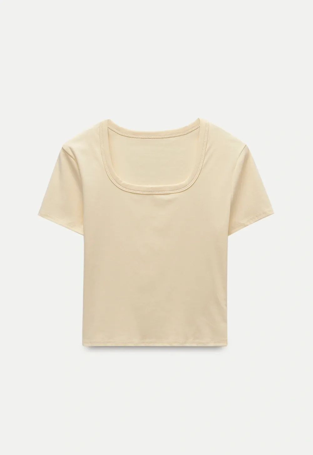 Women's Solid Square Neck Fitted T-Shirt And Tank Top