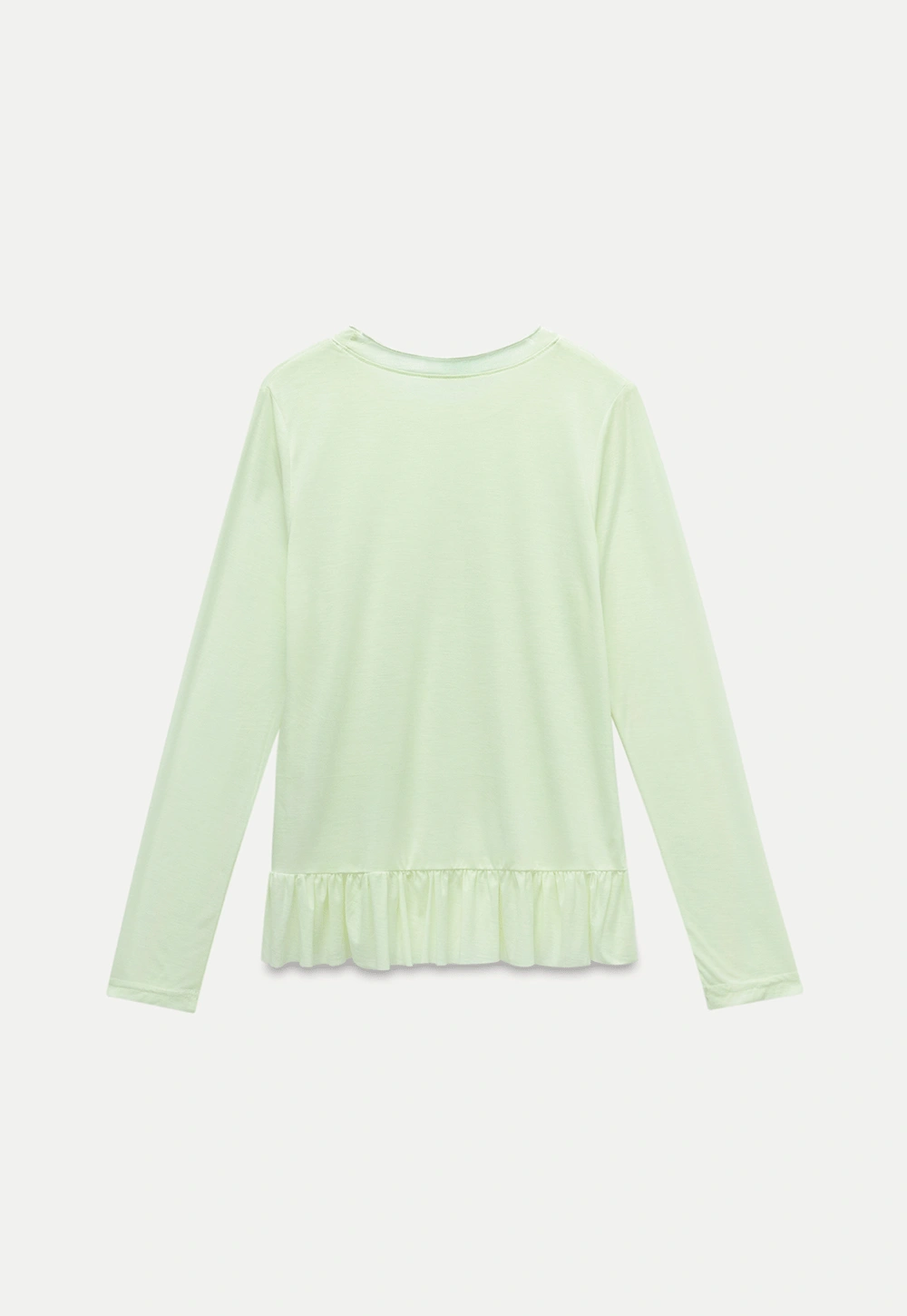 Long-Sleeve Peplum Hem T-Shirt