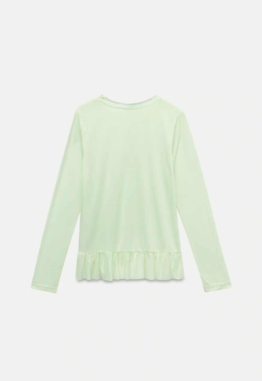 Long-Sleeve Peplum Hem T-Shirt