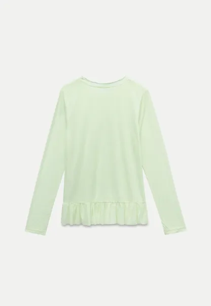 Long-Sleeve Peplum Hem T-Shirt