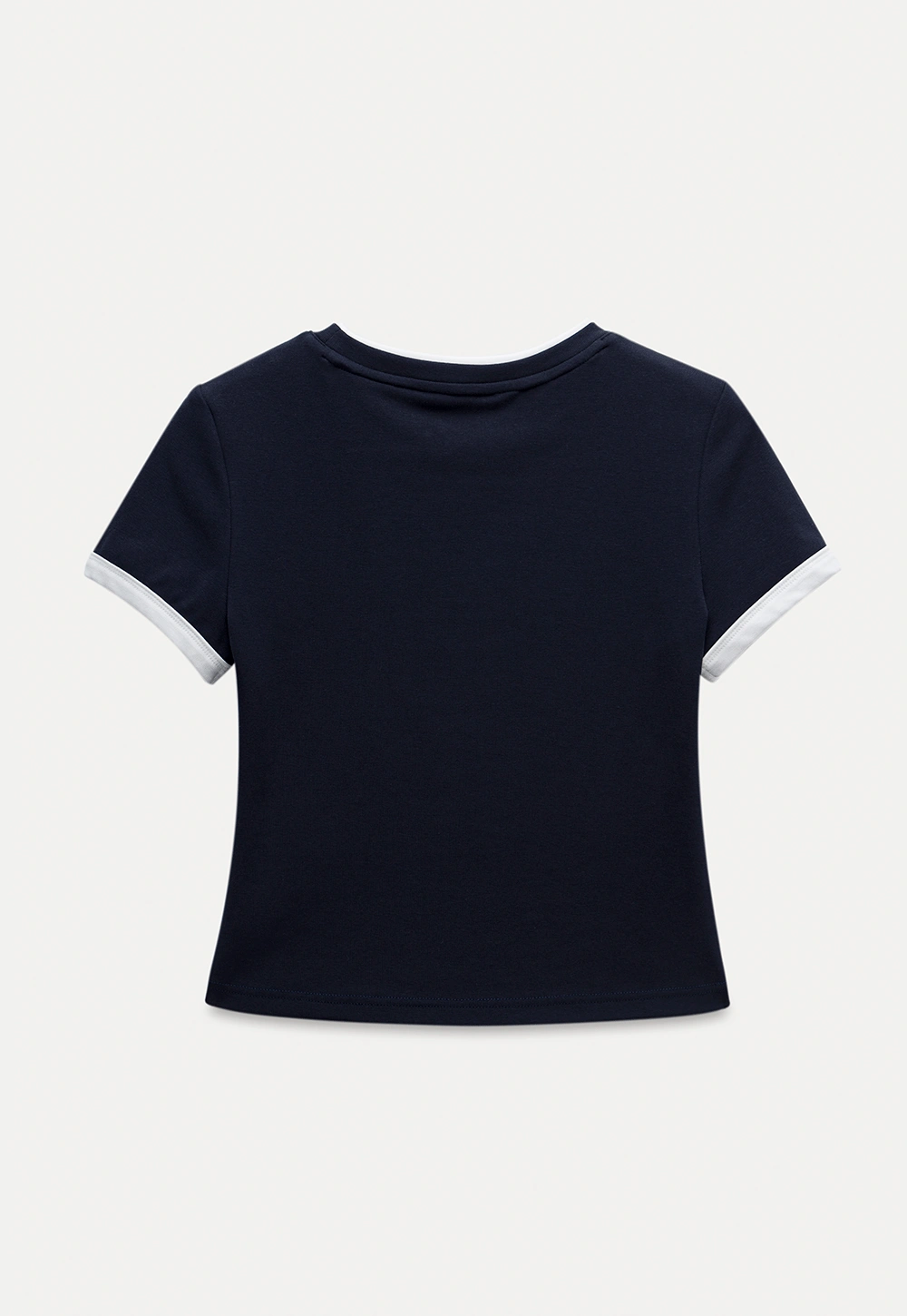 Women's Navy Ringer T-Shirt with Logo