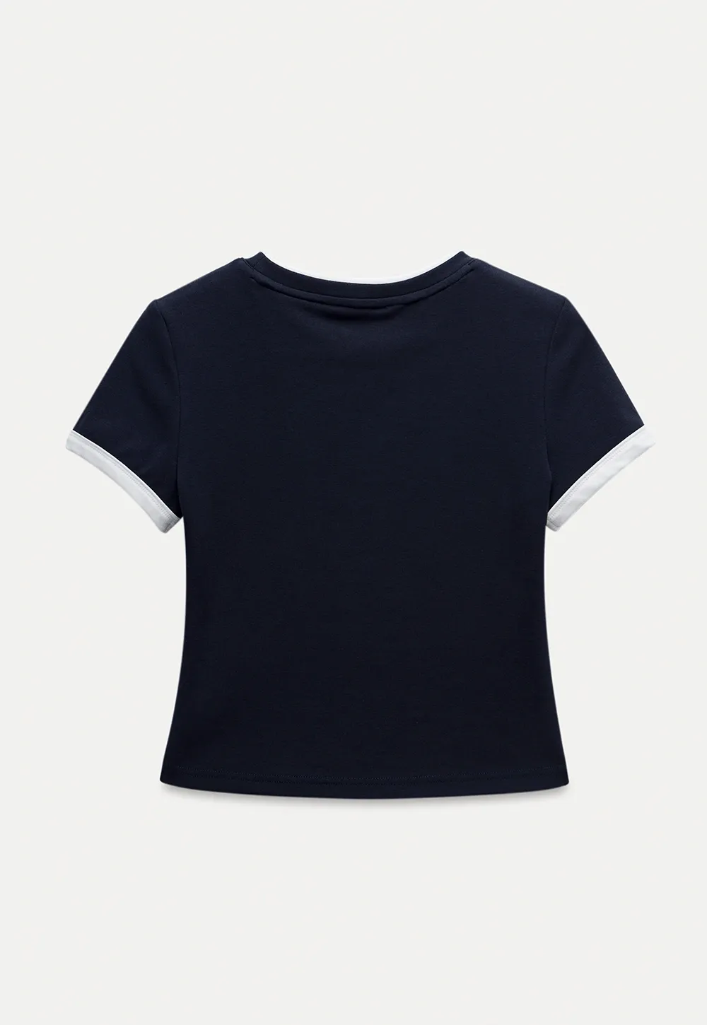 Women's Navy Ringer T-Shirt with Logo