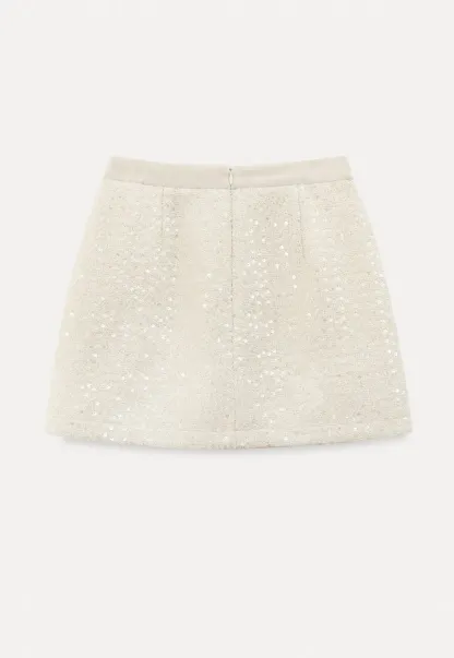 sparkling sequin mini skirt with flared hem