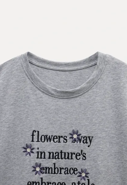 Women’s Graphic T-Shirt with Floral Letter Print