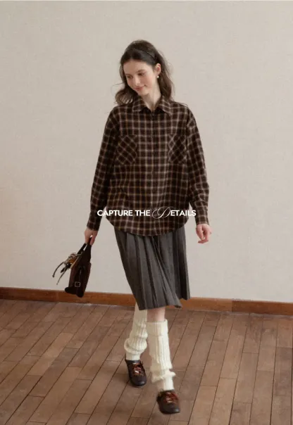 Classic Pleated Skirt in Dark Gray