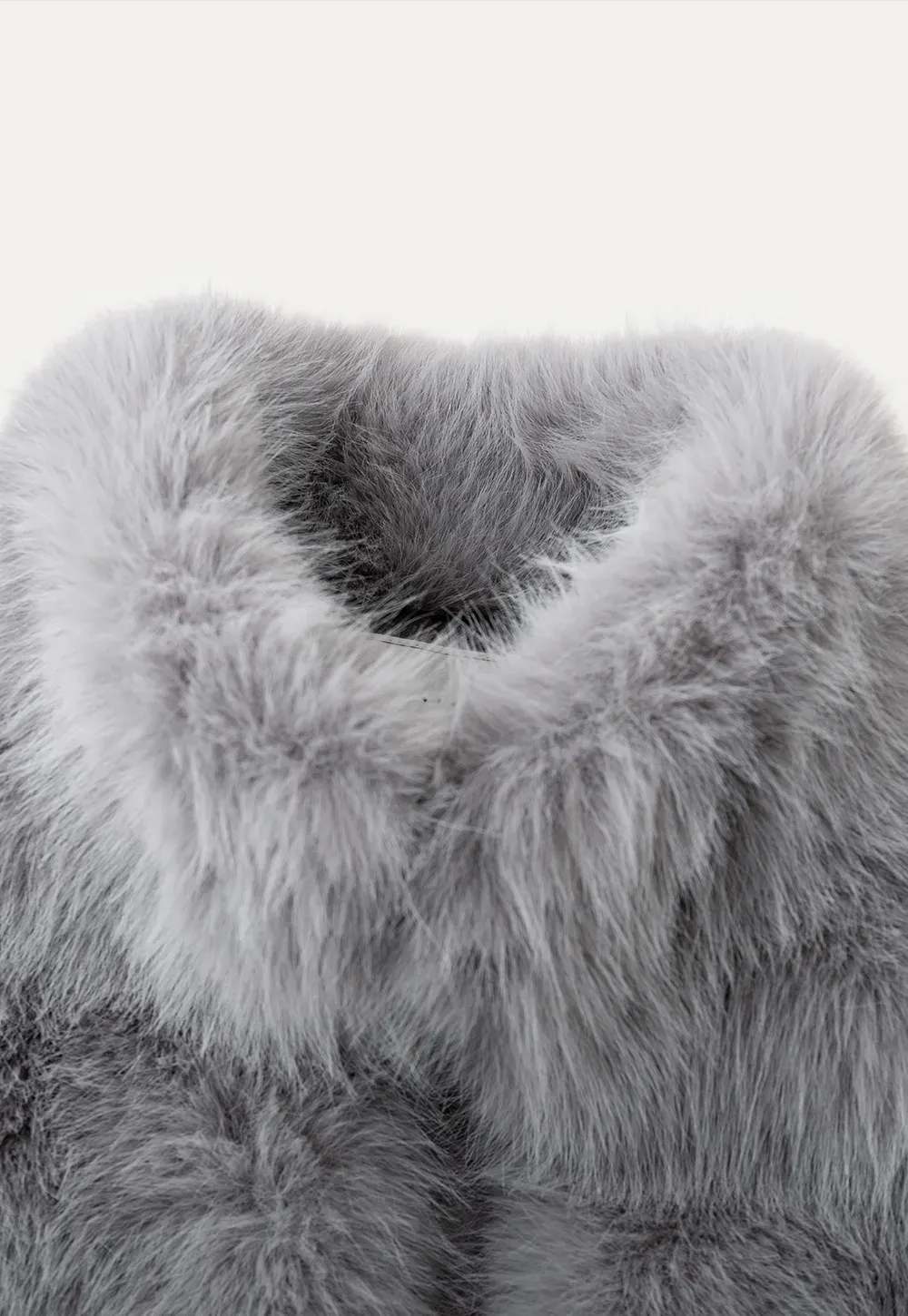 Fur Vest with High Collar Design