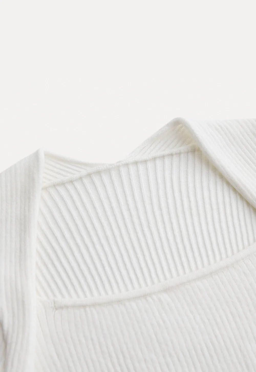 Women Square Neck Ribbed Knit Shrug Top