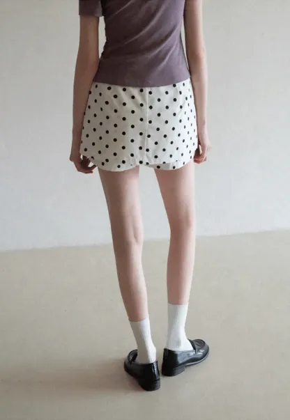 Polka dot mini skirt with layered hem