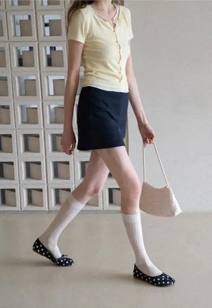 A-line mini skirt with elastic waistband