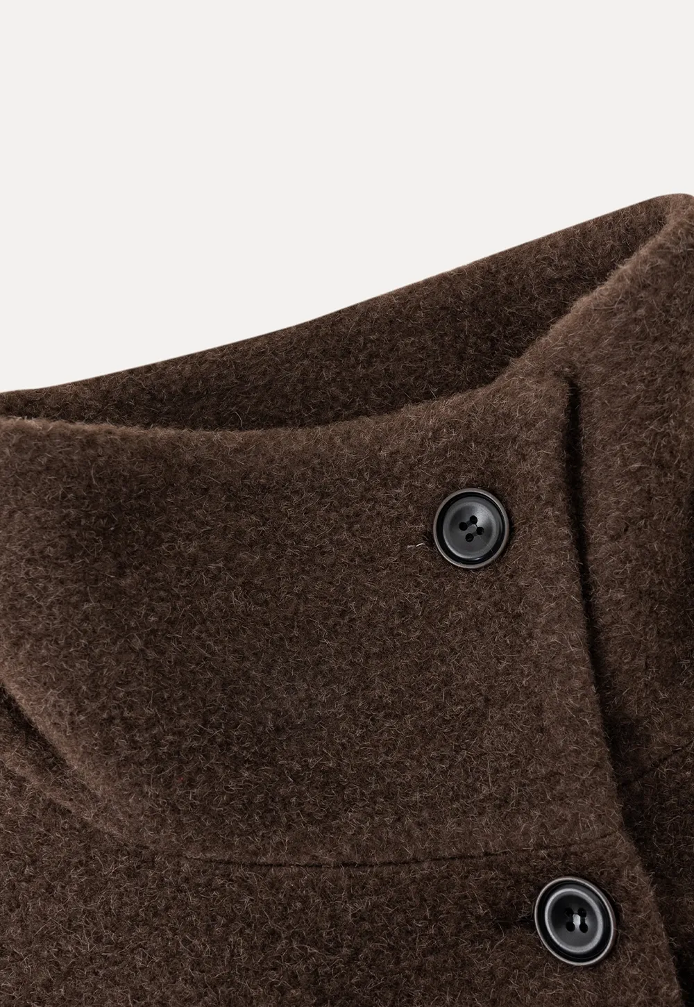 Winter Woolen Coat with Belt and Button Fastening