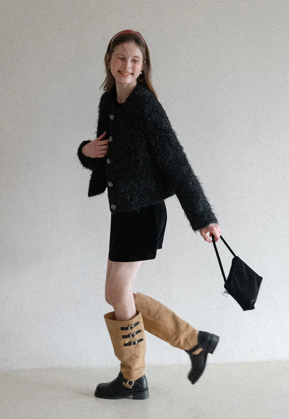 Elegant Velvet Mini Dress with Flared Sleeves