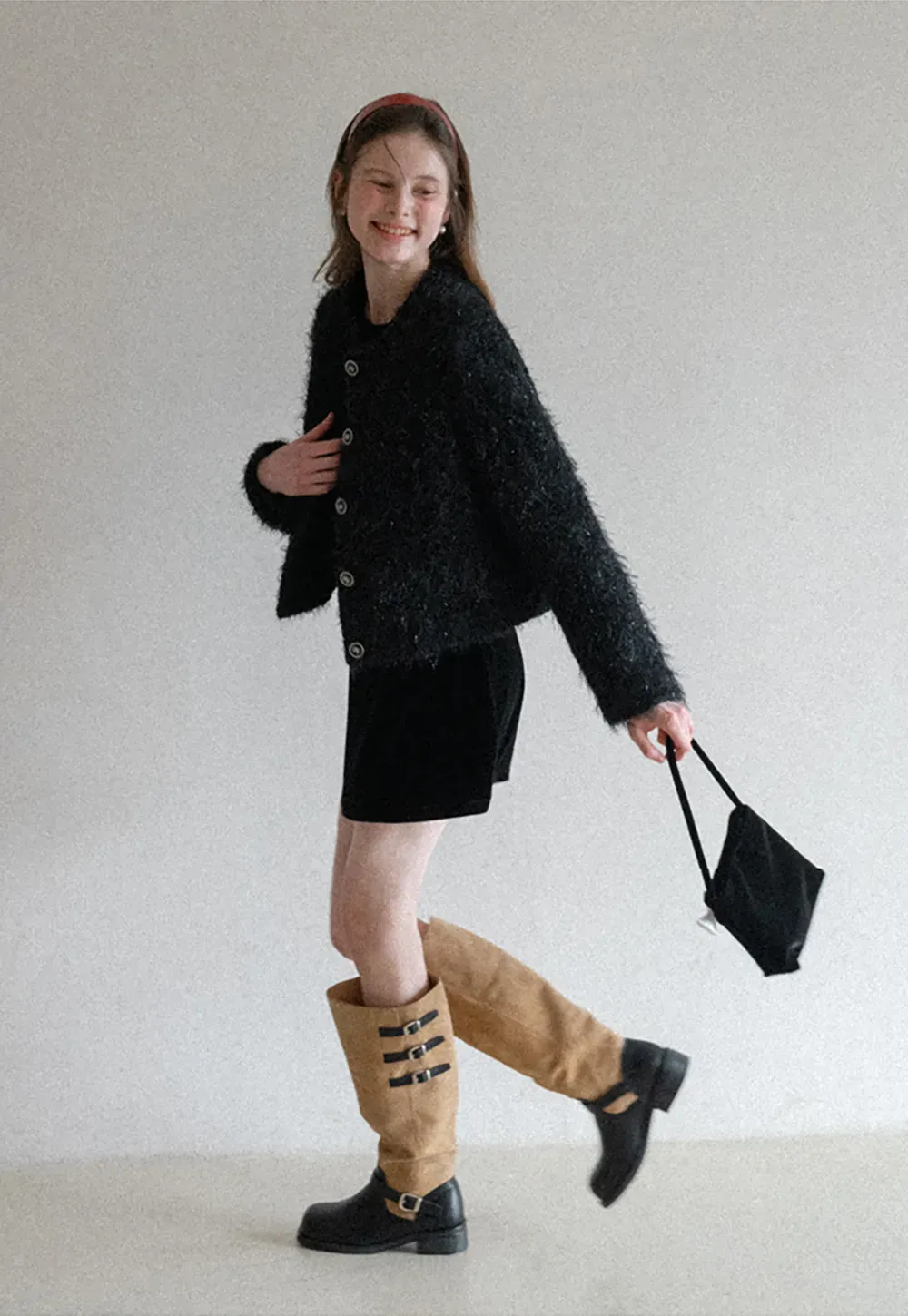 Elegant Velvet Mini Dress with Flared Sleeves