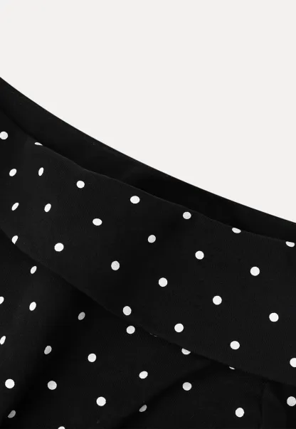 Polka dot off shoulder short sleeve tops