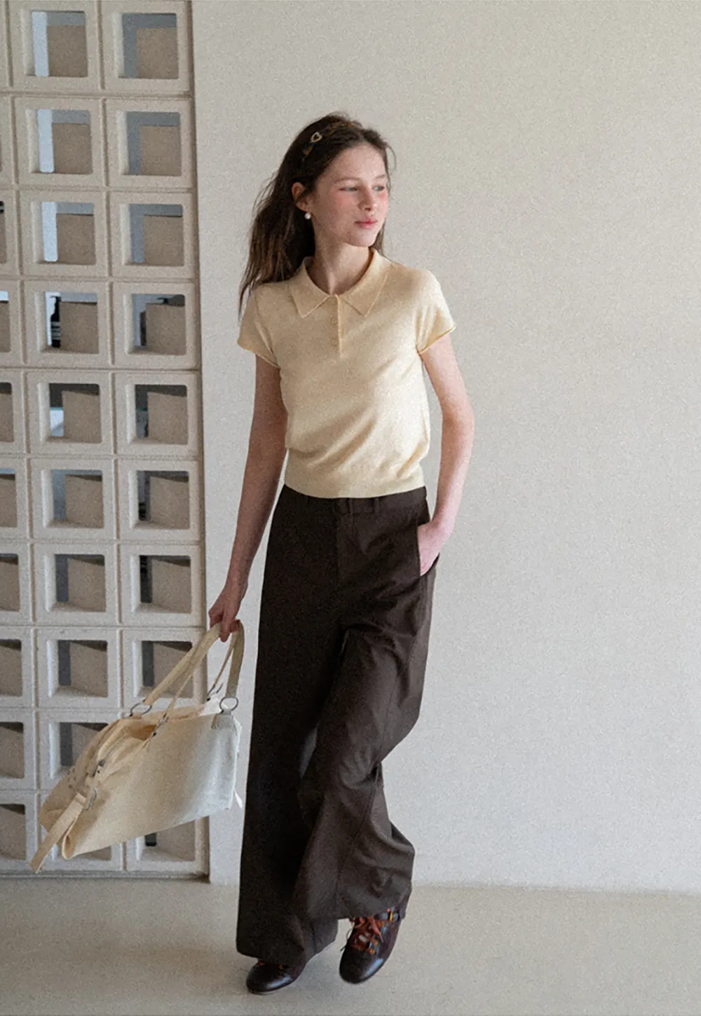 Short Sleeve Knit Polo Shirt