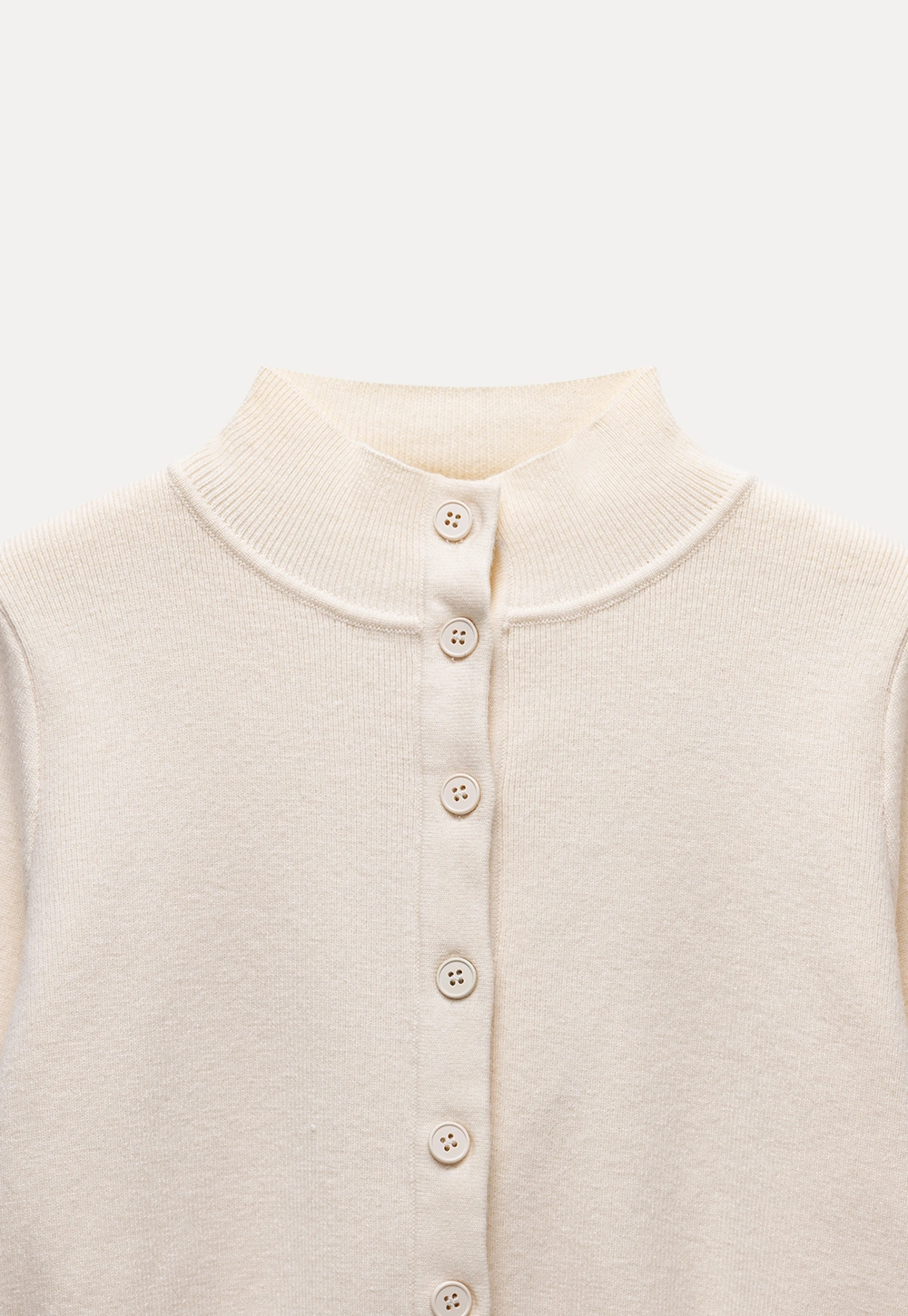 Mock Neck Button Up Knit Cardigan