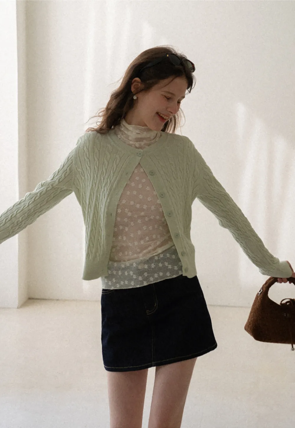 Cable Knit Long Sleeve Sweater Top