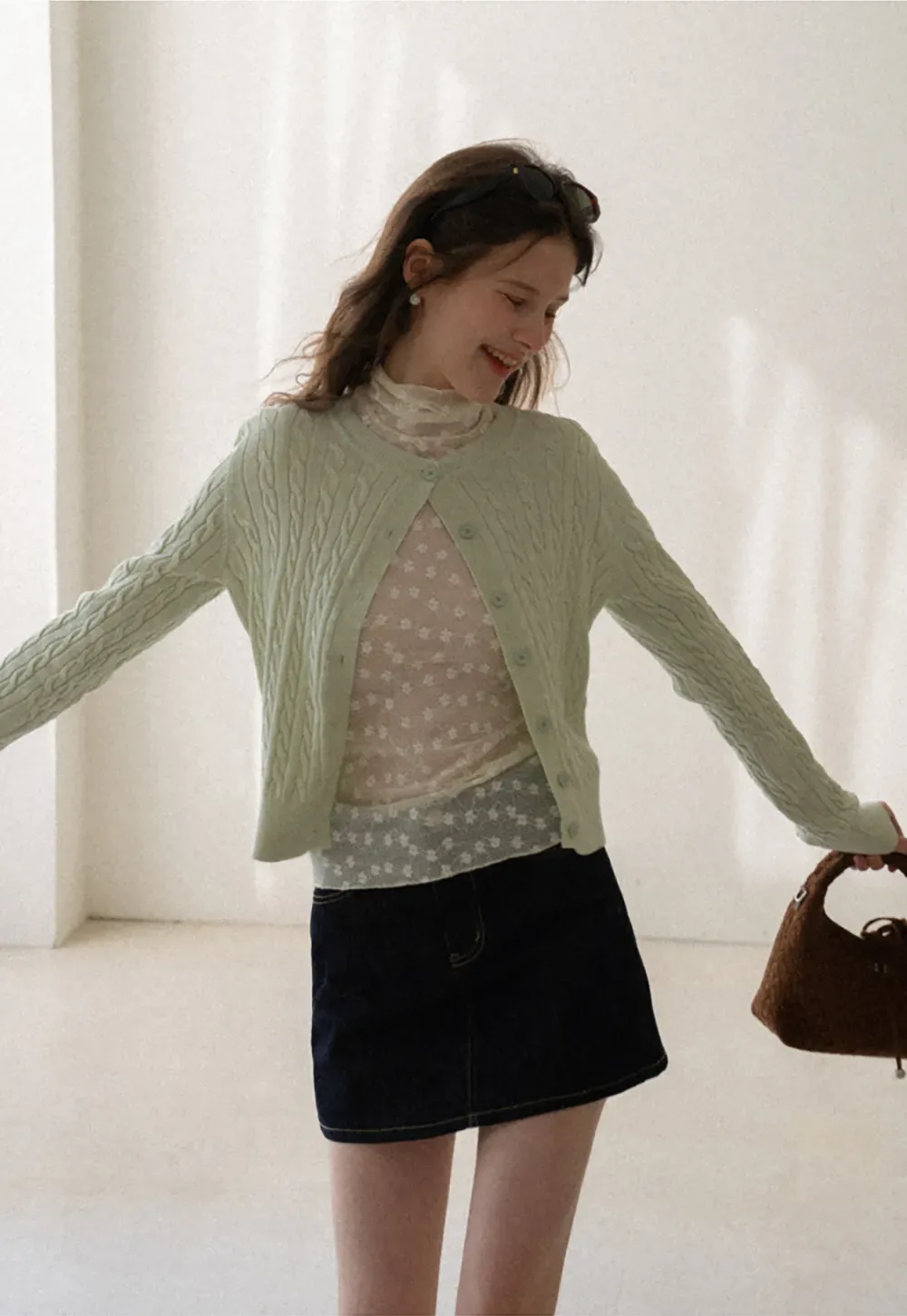 Cable Knit Long Sleeve Sweater Top