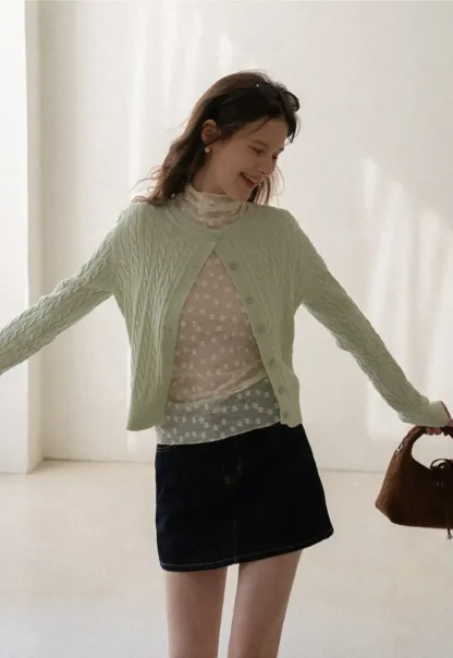 Cable Knit Long Sleeve Sweater Top