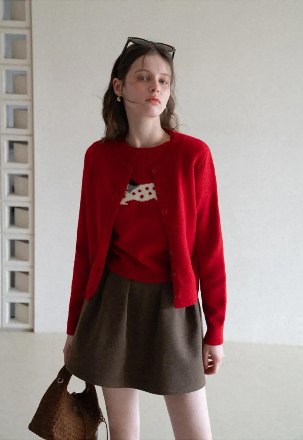 Stylish Knit Cardigan with Embroidered Design