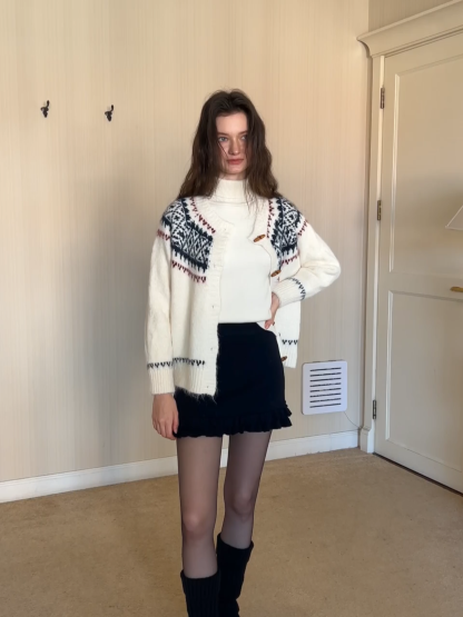 Fair Isle Button-Down Cardigan