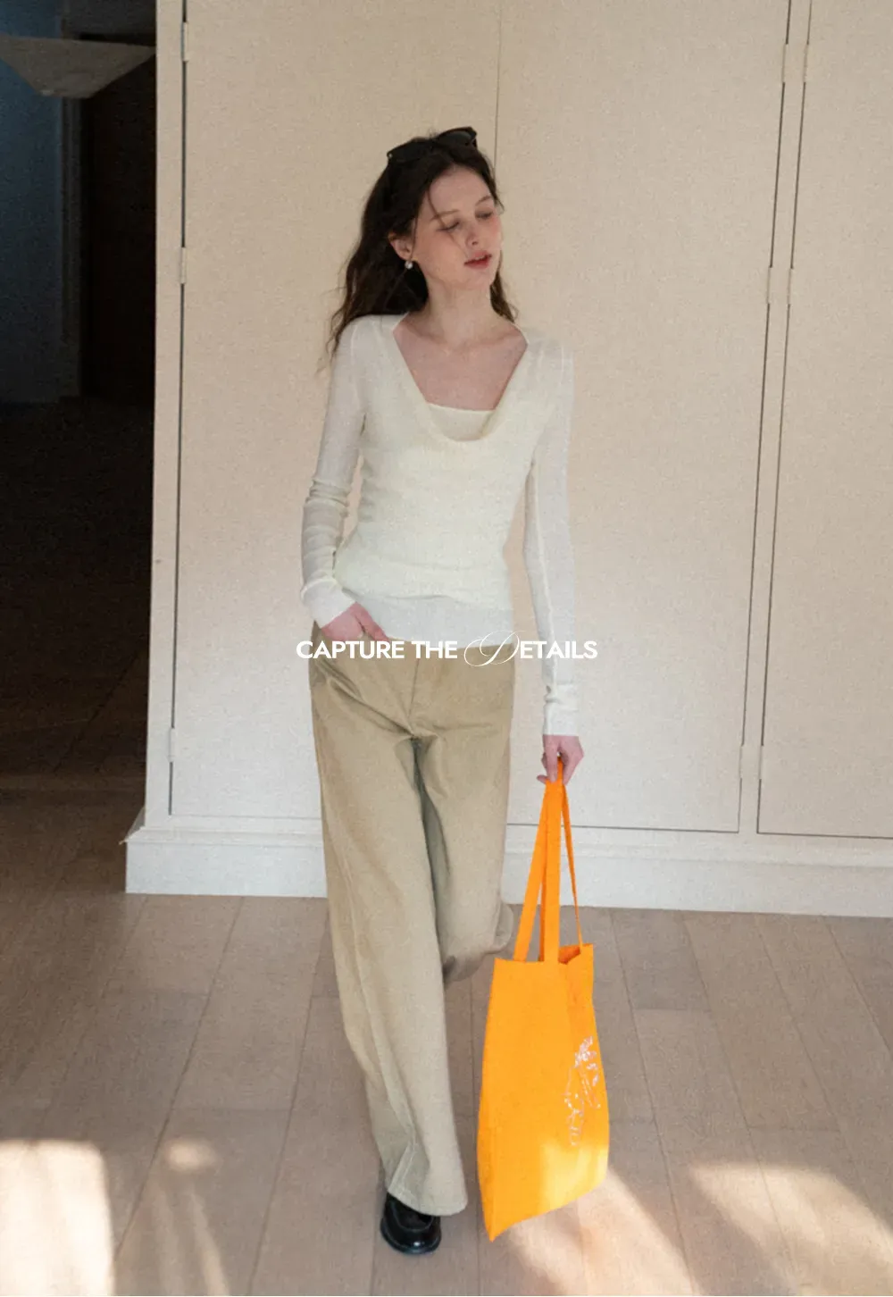 Wide leg high waist denim pants