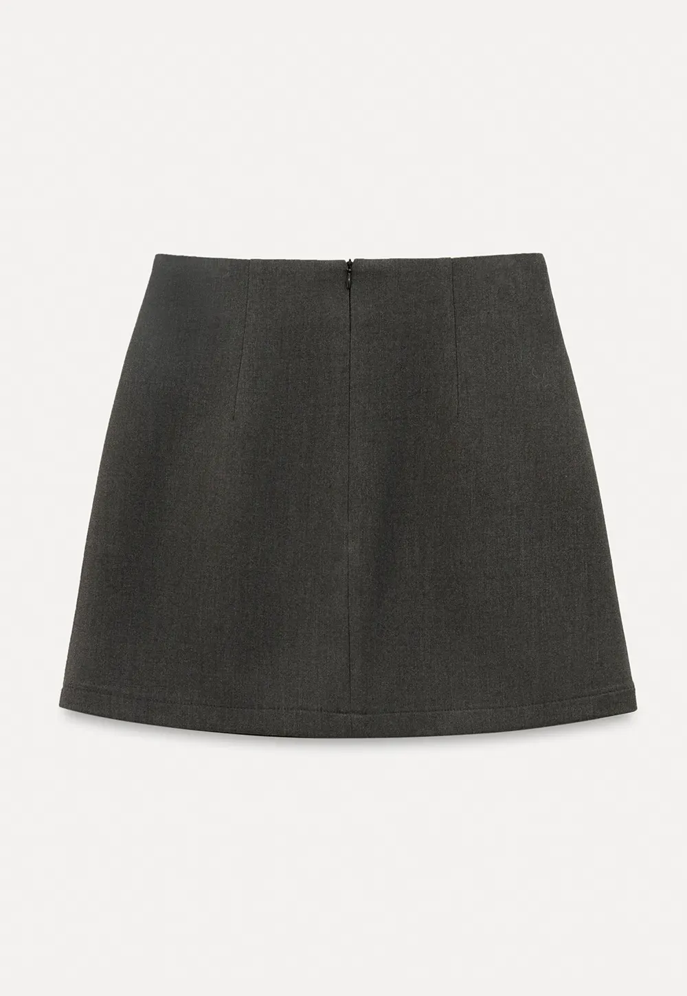 A-line mini skirt with front zipper closure