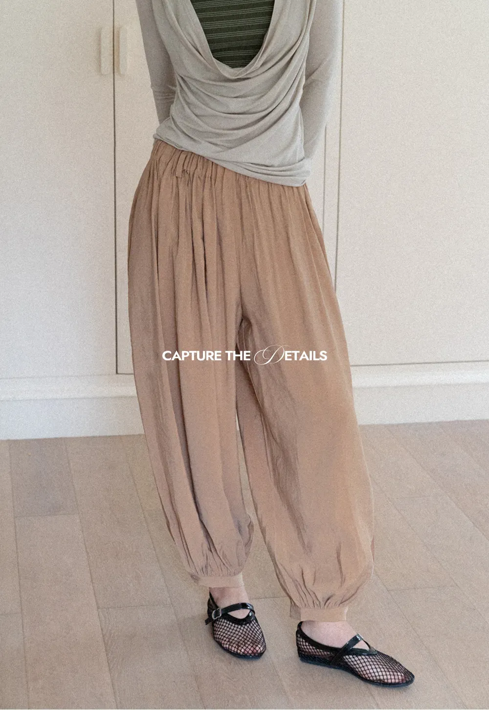 Loose Fit Elastic Waist Wide Leg Pants