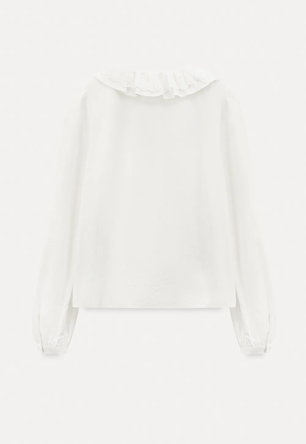 Elegant Blouse with Ruffled Collar and Pintuck Detail