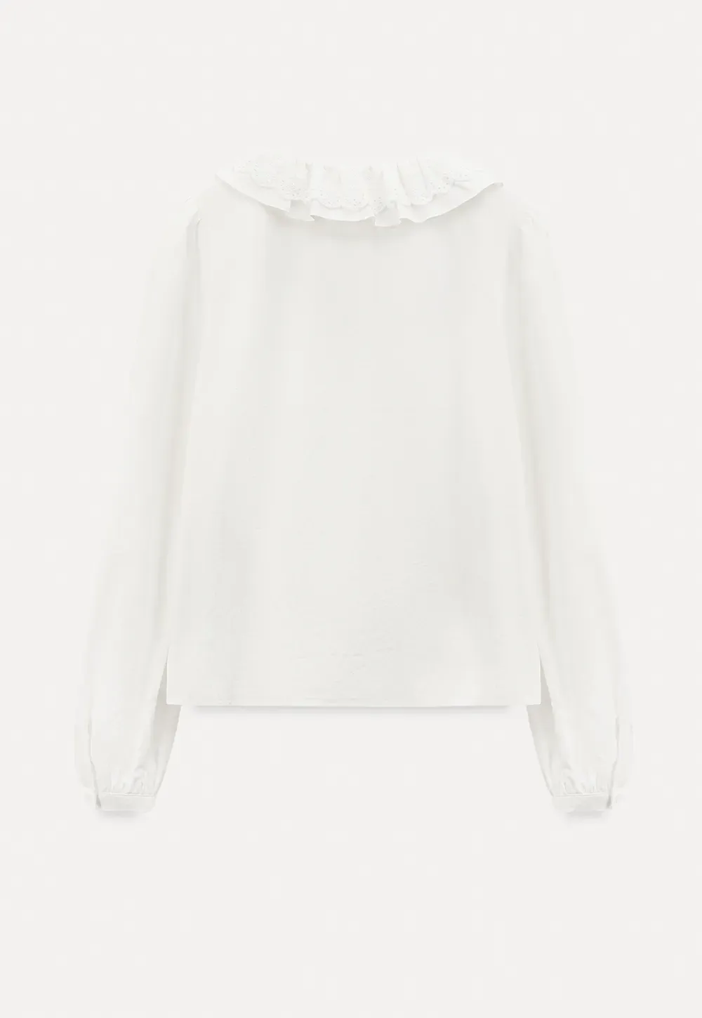Elegant Blouse with Ruffled Collar and Pintuck Detail
