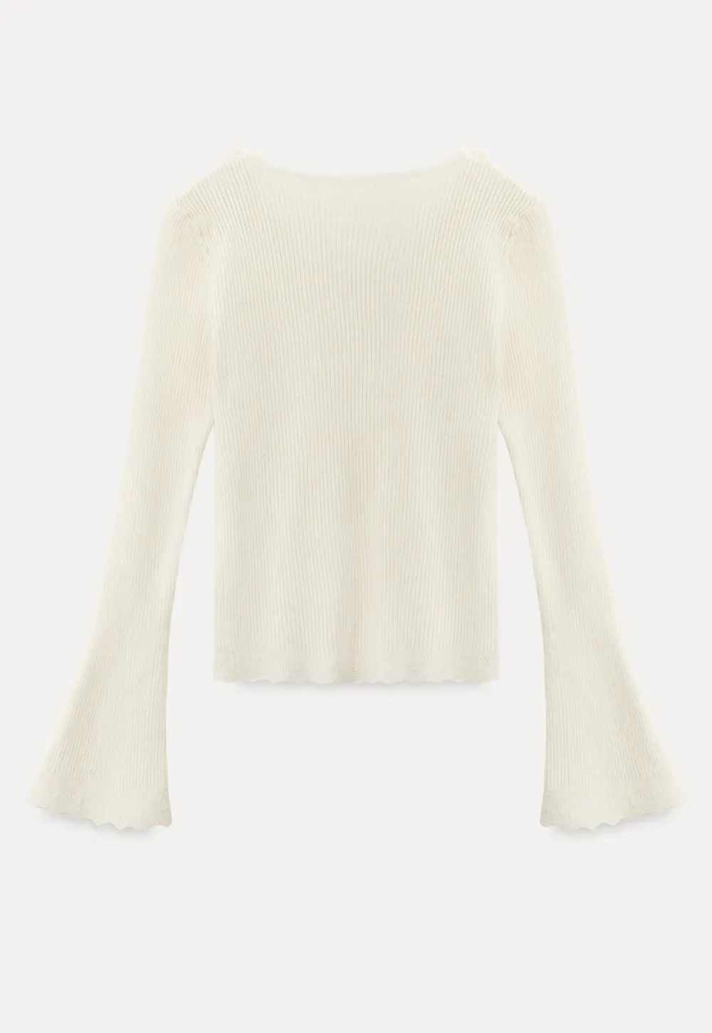 Floral Embellished V Neck Woolen Knit Sweater