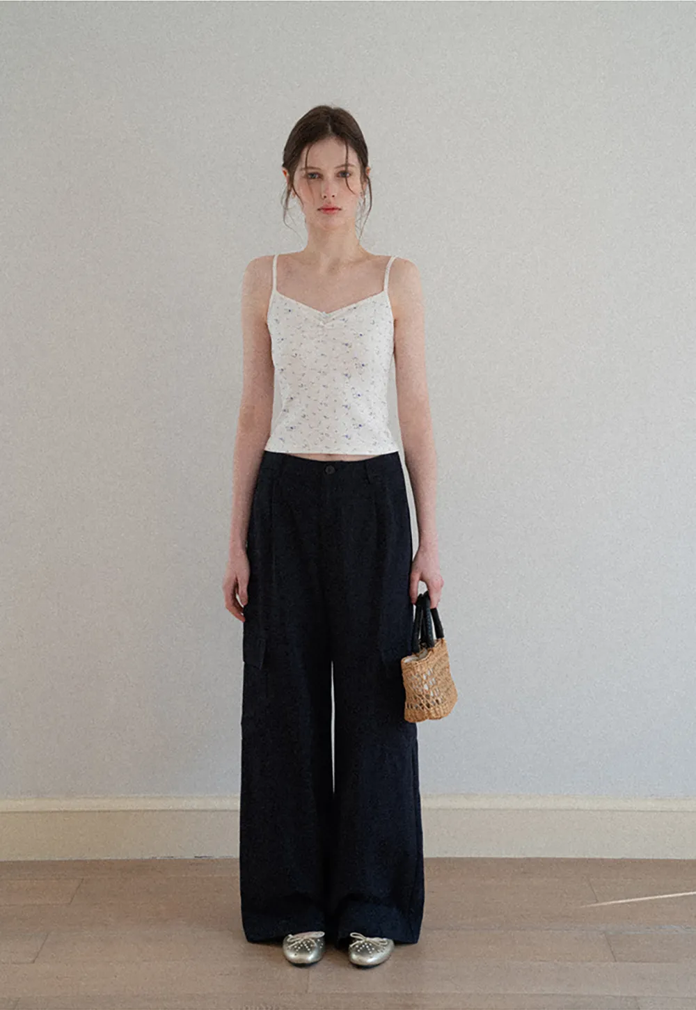 Wide Leg Pleated Casual Pants