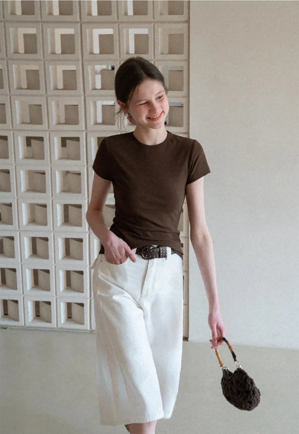 Wide Leg Denim Shorts with Belt and Back Pockets