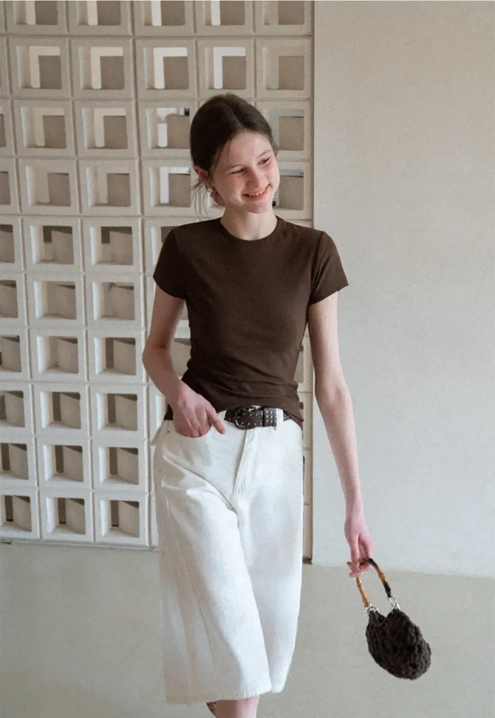 Wide Leg Denim Shorts with Belt and Back Pockets