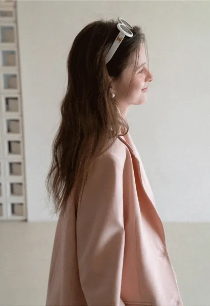 Short Jacket with Notched Collar and Sleeve Buttons