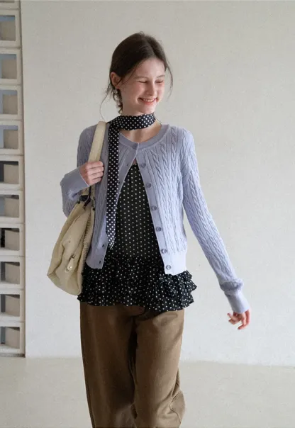 Cable Knit Long Sleeve Sweater Top