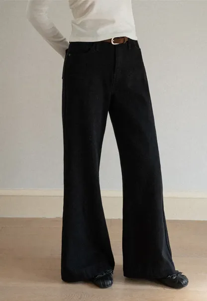 Wide Leg Denim Jeans with Belt Loop