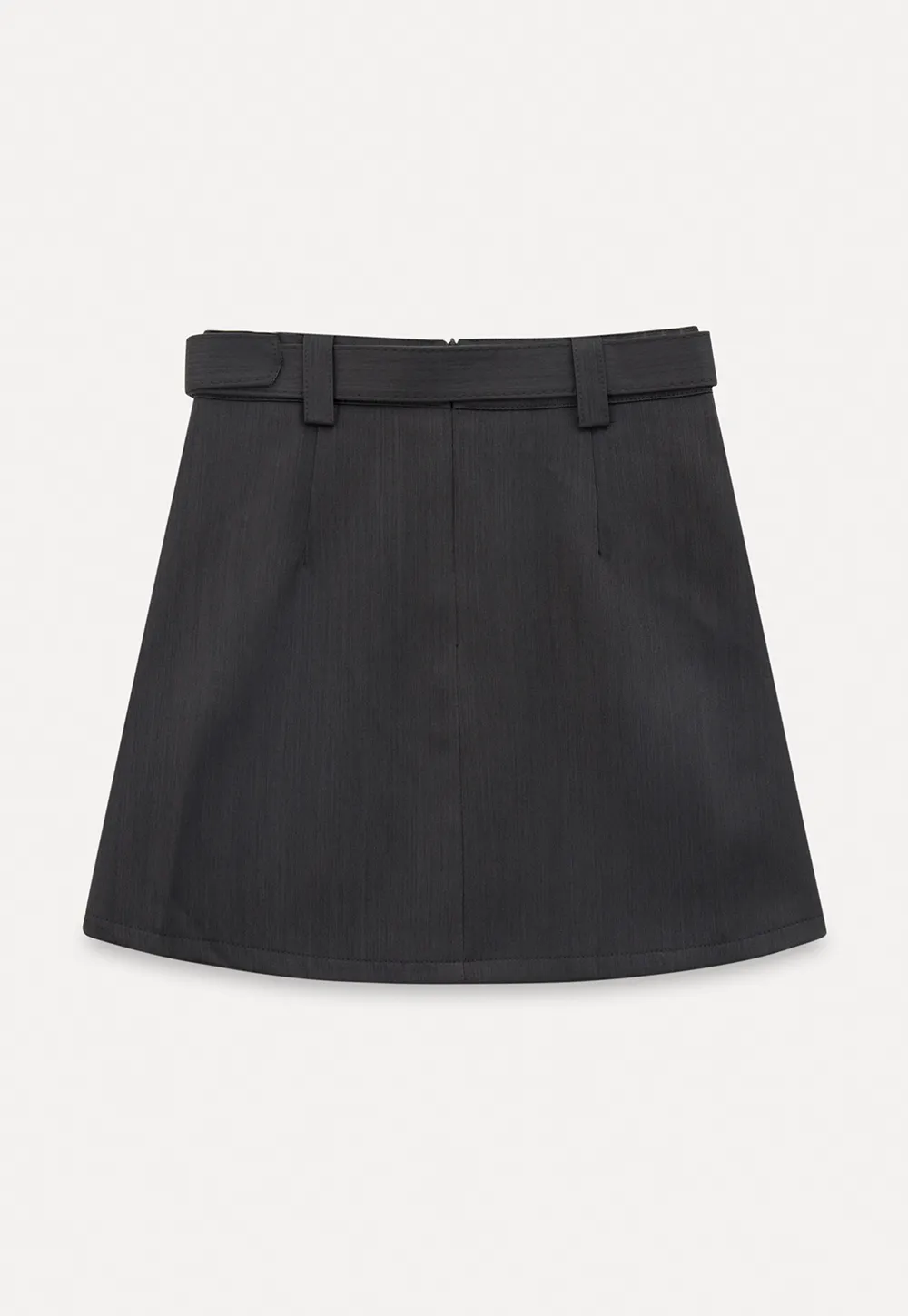 A-line mini skirt with contrast stitching and belt